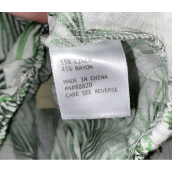 Sigrid Olsen Linen Blend Tropical Print Top Size Small - Picture 7 of 8